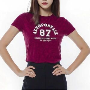 Aeropostale Red Fitted Short Sleeve T-Shirt